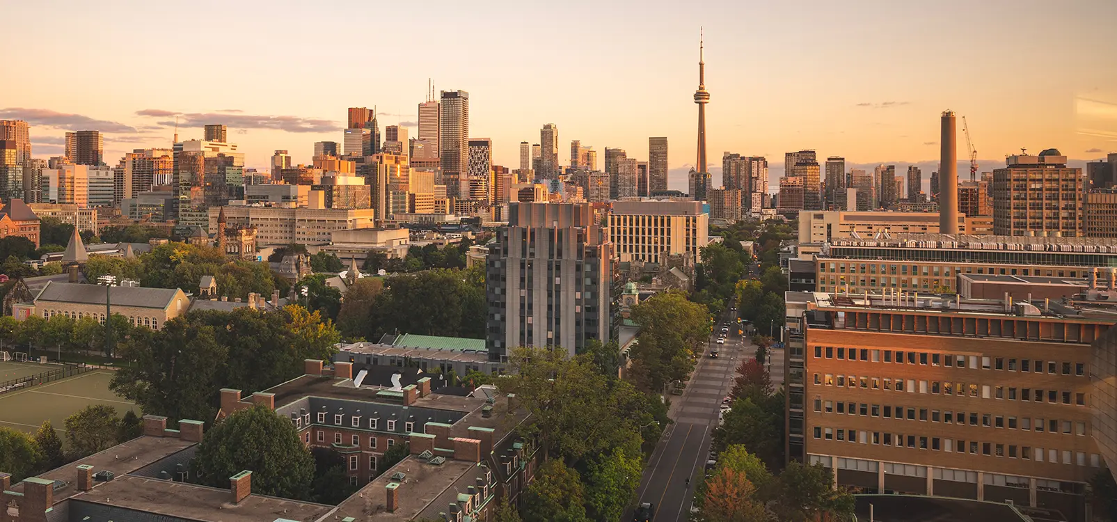 Toronto skyline at sunset